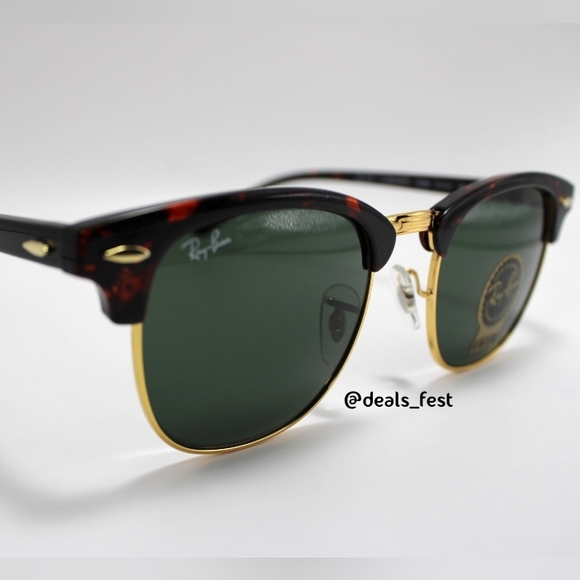 Model Display Ray-Ban Clubmaster Green G15 RB3016 Tortoise - Picture 6 of 17
